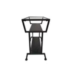 Kings Brand Furniture | Table d'appoint avec étagères de rangement, noire