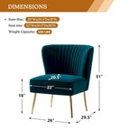 Fauteuil d'appoint sans accoudoirs Monica pour salon, confortable avec dossier capitonné et pieds en métal par HULALA HOME