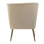 Fauteuil d'appoint sans accoudoirs Monica pour salon, confortable avec dossier capitonné et pieds en métal par HULALA HOME