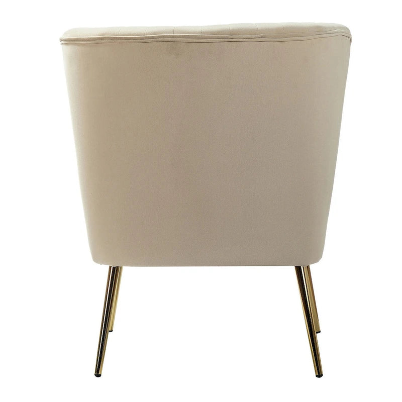 Fauteuil d'appoint sans accoudoirs Monica pour salon, confortable avec dossier capitonné et pieds en métal par HULALA HOME