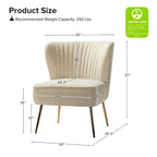 Fauteuil d'appoint sans accoudoirs Monica pour salon, confortable avec dossier capitonné et pieds en métal par HULALA HOME