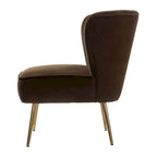 Fauteuil d'appoint sans accoudoirs Monica pour salon, confortable avec dossier capitonné et pieds en métal par HULALA HOME