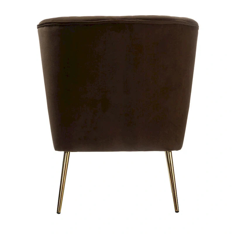 Fauteuil d'appoint sans accoudoirs Monica pour salon, confortable avec dossier capitonné et pieds en métal par HULALA HOME