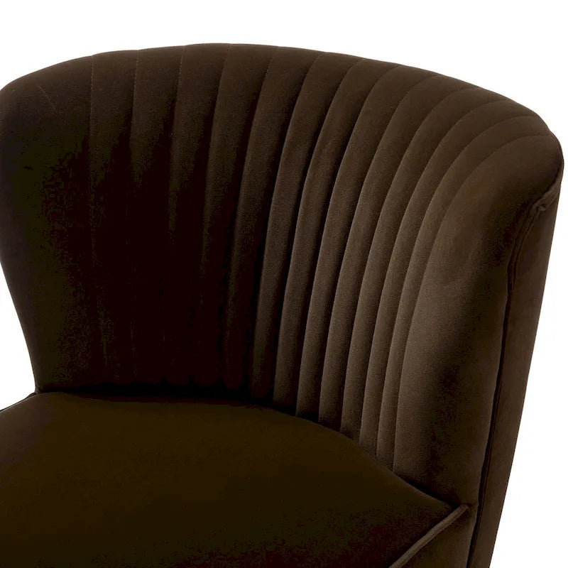 Fauteuil d'appoint sans accoudoirs Monica pour salon, confortable avec dossier capitonné et pieds en métal par HULALA HOME