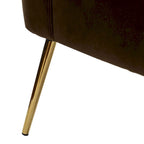 Fauteuil d'appoint sans accoudoirs Monica pour salon, confortable avec dossier capitonné et pieds en métal par HULALA HOME