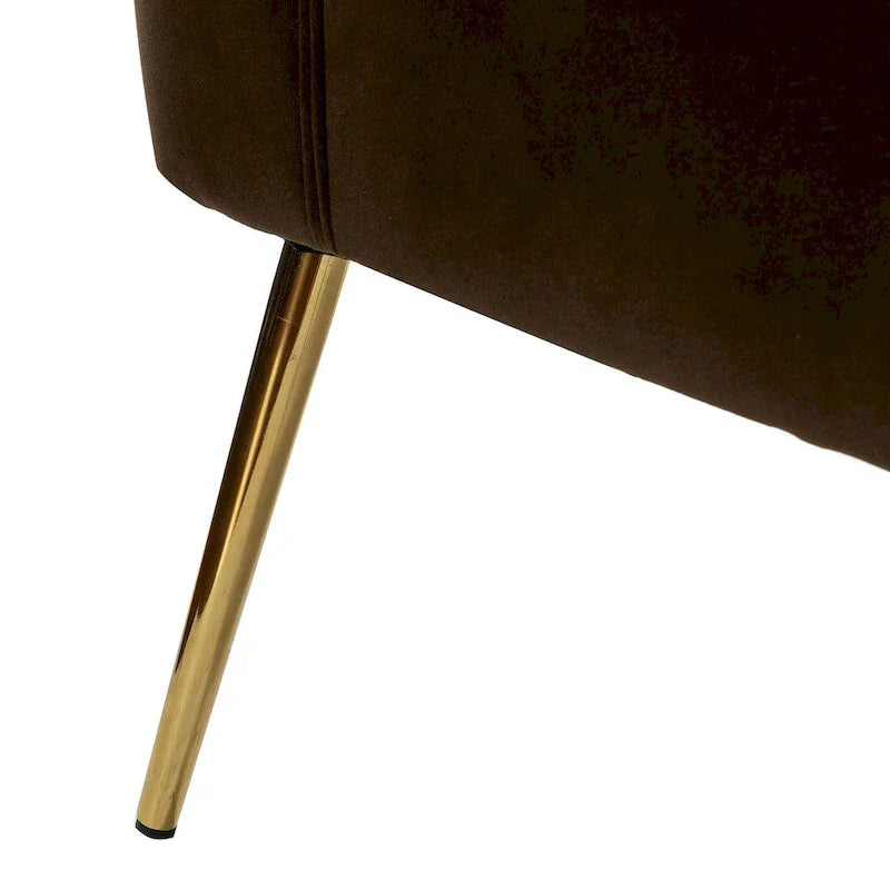 Fauteuil d'appoint sans accoudoirs Monica pour salon, confortable avec dossier capitonné et pieds en métal par HULALA HOME