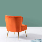Fauteuil d'appoint sans accoudoirs Monica pour salon, confortable avec dossier capitonné et pieds en métal par HULALA HOME