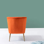 Fauteuil d'appoint sans accoudoirs Monica pour salon, confortable avec dossier capitonné et pieds en métal par HULALA HOME