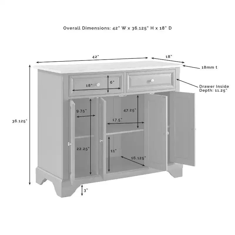 Desserte de cuisine Avery – Crosley : Bois franc, fini nickel brossé