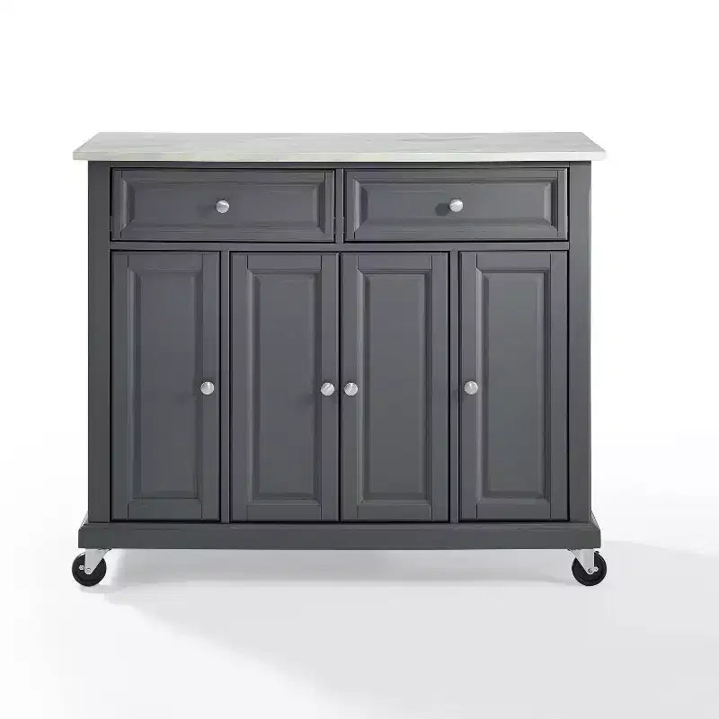 Desserte de cuisine Avery – Crosley : Bois franc, fini nickel brossé