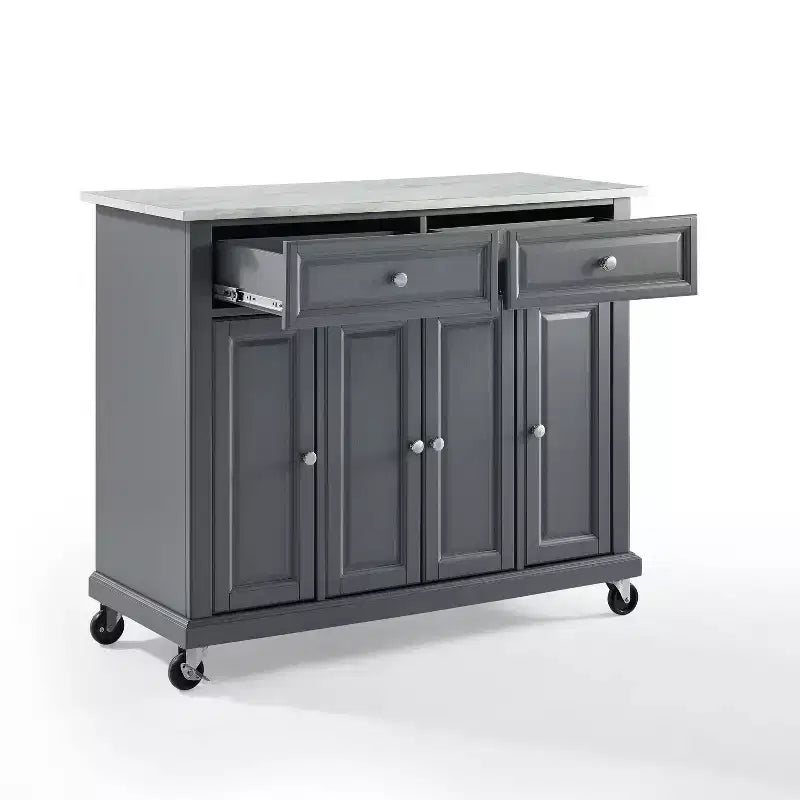 Desserte de cuisine Avery – Crosley : Bois franc, fini nickel brossé