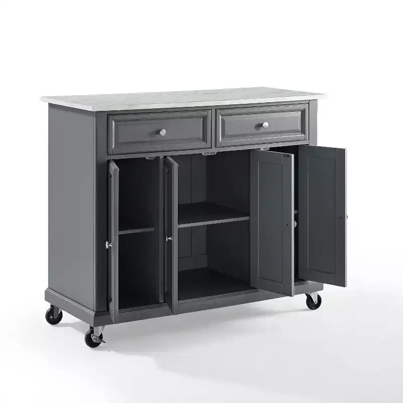 Desserte de cuisine Avery – Crosley : Bois franc, fini nickel brossé
