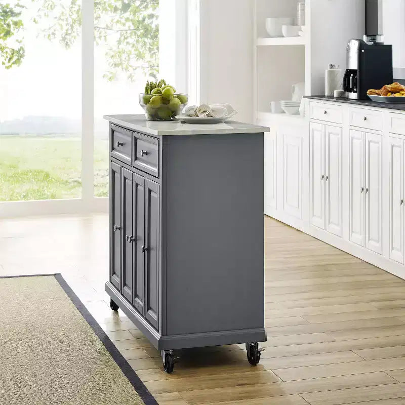 Desserte de cuisine Avery – Crosley : Bois franc, fini nickel brossé