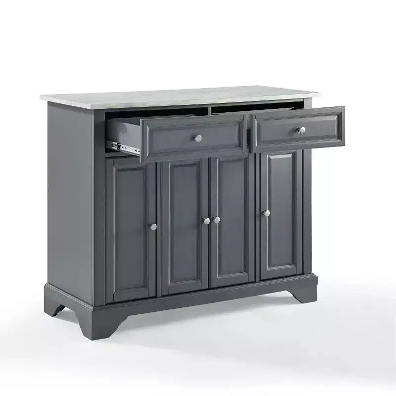 Desserte de cuisine Avery – Crosley : Bois franc, fini nickel brossé