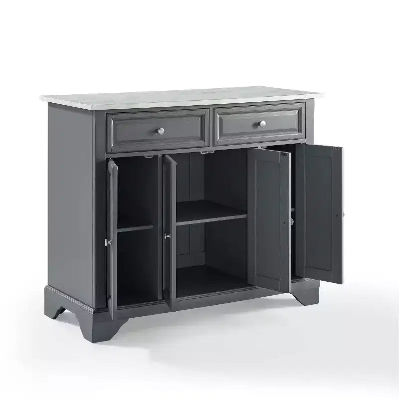 Desserte de cuisine Avery – Crosley : Bois franc, fini nickel brossé