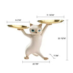 EUREKA ERGONOMIC,23H, Table d'appoint chat enchanté,23.87L x 7.87P x 19.69H,Plateau en verre