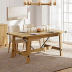 Table de salle à manger WAMPAT rustique moderne pour 6 personnes
