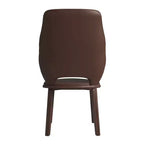 Chaise de salle à manger en cuir Vivara Collection avec base en bois d'hévéa et assise et dossier rembourrés, chaise d'appoint moderne pour salles à manger