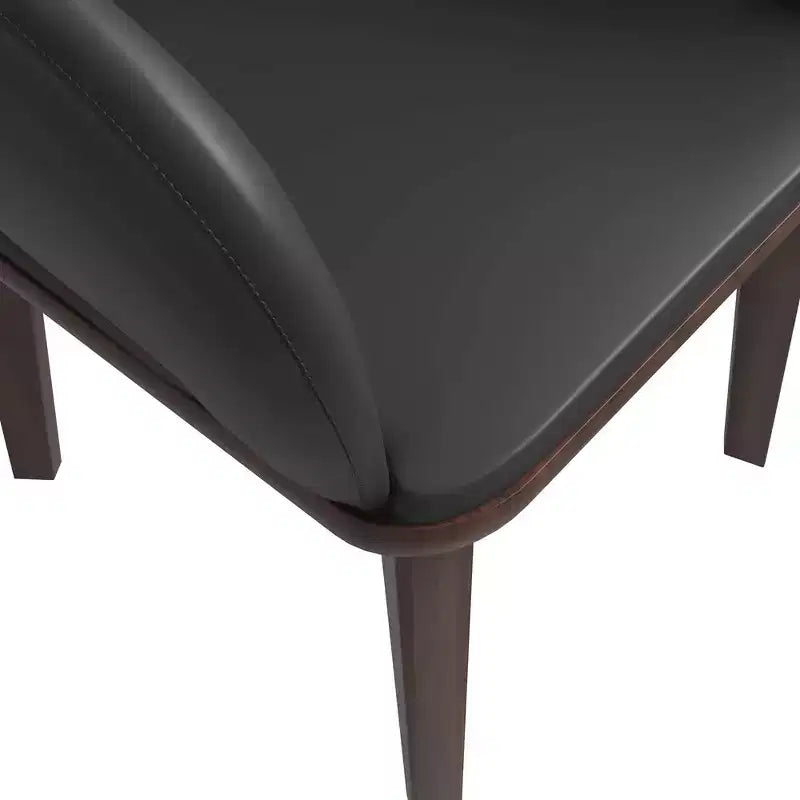 Chaise de salle à manger en cuir Vivara Collection avec base en bois d'hévéa et assise et dossier rembourrés, chaise d'appoint moderne pour salles à manger