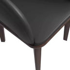 Chaise de salle à manger en cuir Vivara Collection avec base en bois d'hévéa et assise et dossier rembourrés, chaise d'appoint moderne pour salles à manger