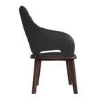 Chaise de salle à manger en cuir Vivara Collection avec base en bois d'hévéa et assise et dossier rembourrés, chaise d'appoint moderne pour salles à manger