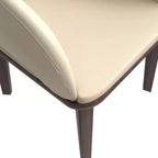 Chaise de salle à manger en cuir Vivara Collection avec base en bois d'hévéa et assise et dossier rembourrés, chaise d'appoint moderne pour salles à manger