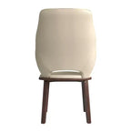 Chaise de salle à manger en cuir Vivara Collection avec base en bois d'hévéa et assise et dossier rembourrés, chaise d'appoint moderne pour salles à manger