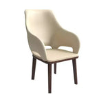 Chaise de salle à manger en cuir Vivara Collection avec base en bois d'hévéa et assise et dossier rembourrés, chaise d'appoint moderne pour salles à manger