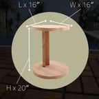 Table d'appoint en teck naturel nordique en forme de C - Beige