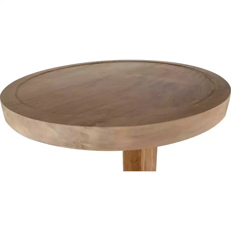 Table d'appoint en teck naturel nordique en forme de C - Beige