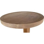 Table d'appoint en teck naturel nordique en forme de C - Beige