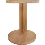 Table d'appoint en teck naturel nordique en forme de C - Beige