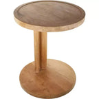 Table d'appoint en teck naturel nordique en forme de C - Beige