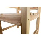 Chaise de salle à manger d'extérieur en teck naturel nordique avec accoudoirs - Beige