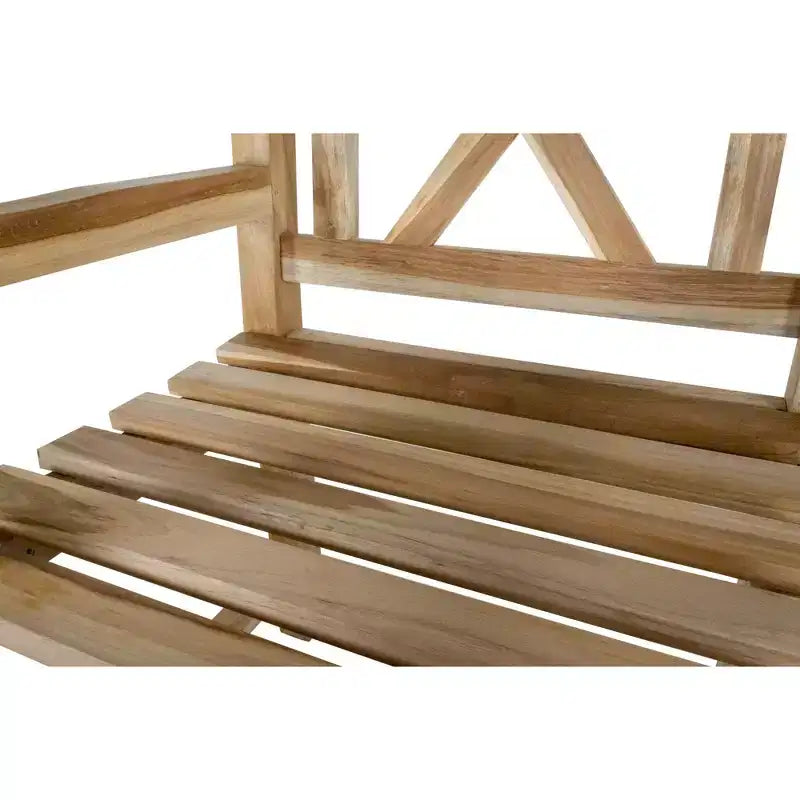 Chaise de salle à manger d'extérieur en teck naturel nordique avec accoudoirs - Beige