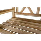 Chaise de salle à manger d'extérieur en teck naturel nordique avec accoudoirs - Beige