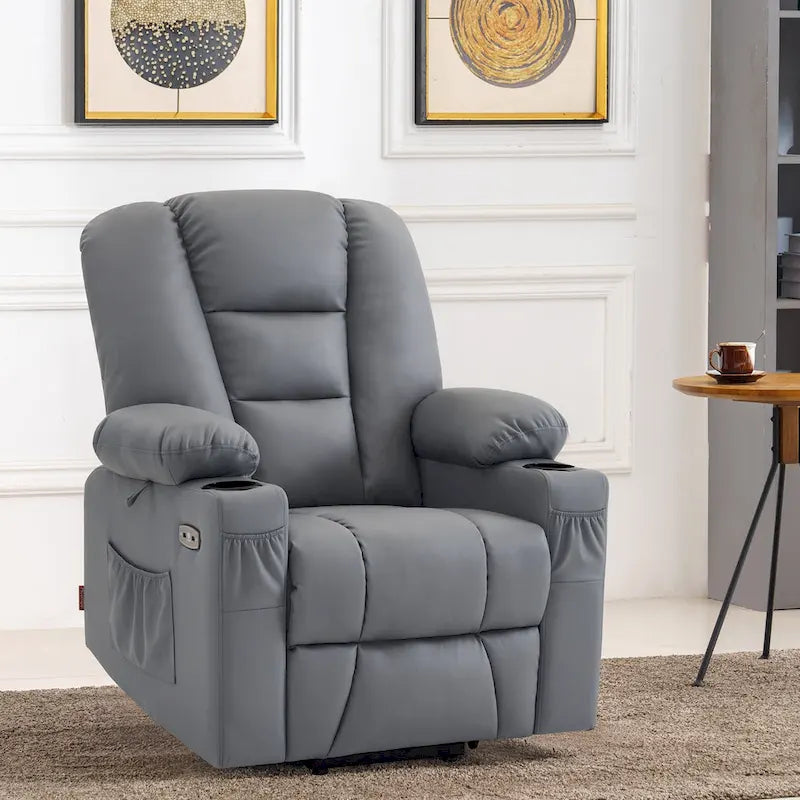 Fauteuil inclinable compact électrique, massant et chauffant (spécialement conçu pour les personnes âgées de petite taille)