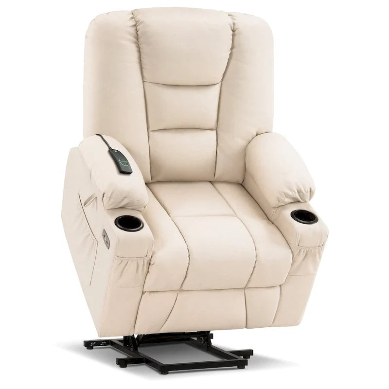 Fauteuil inclinable compact électrique, massant et chauffant (spécialement conçu pour les personnes âgées de petite taille)