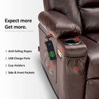 Fauteuil inclinable compact électrique, massant et chauffant (spécialement conçu pour les personnes âgées de petite taille)