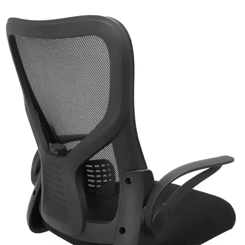 Chaise de bureau VECELO avec dossier mi-haut en maille, hauteur et soutien lombaire réglables, chaise d'ordinateur ergonomique pour la maison/le bureau/le travail, Noir