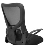 Chaise de bureau VECELO avec dossier mi-haut en maille, hauteur et soutien lombaire réglables, chaise d'ordinateur ergonomique pour la maison/le bureau/le travail, Noir