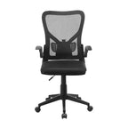 Chaise de bureau VECELO avec dossier mi-haut en maille, hauteur et soutien lombaire réglables, chaise d'ordinateur ergonomique pour la maison/le bureau/le travail, Noir
