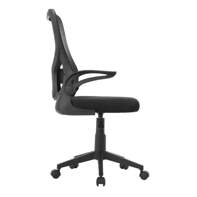 Chaise de bureau VECELO avec dossier mi-haut en maille, hauteur et soutien lombaire réglables, chaise d'ordinateur ergonomique pour la maison/le bureau/le travail, Noir