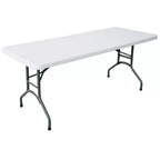 Peakform Multipurpose Banquet Table Lightweight Folding Durable Desk with Secure Base for Indoor and Outdoor Events, 6 Foot, White