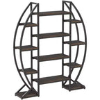 Lantine 5 Tier Triple Wide Oval Etagere Bookshelf