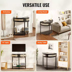 Console en rotin avec 2 compartiments de rangement et dispositif anti-basculement