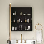 Armoire de toilette Emma et Oliver Jackie à cadre métallique avec design encastré réversible et miroir biseauté et arrondi