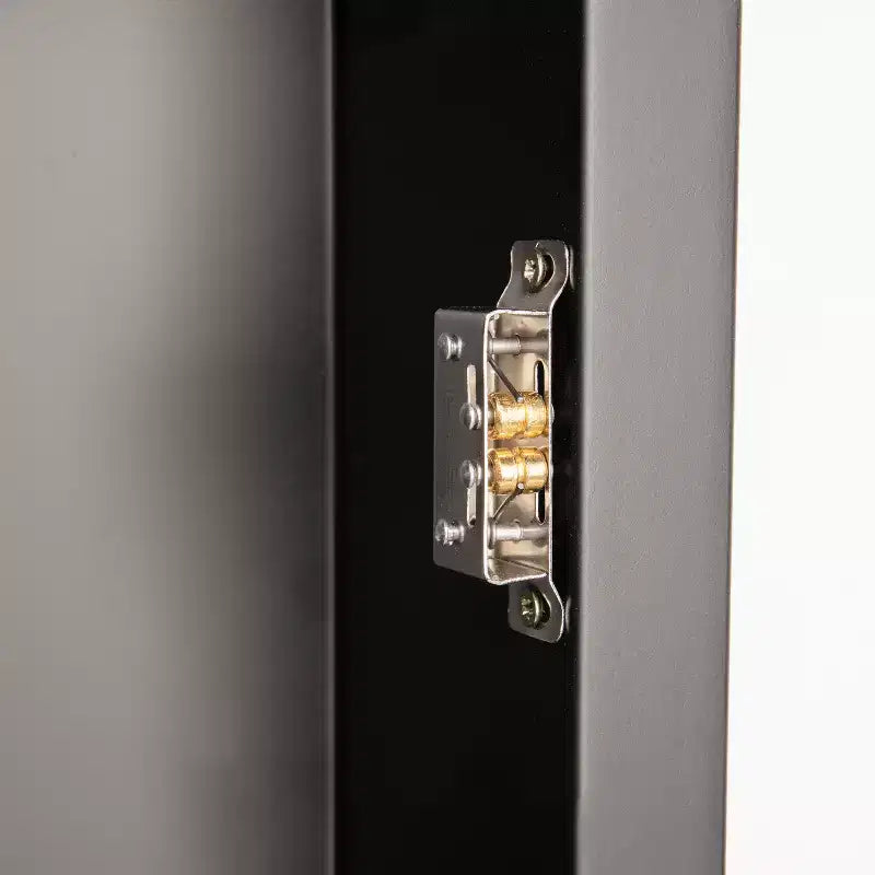 Armoire de toilette Emma et Oliver Jackie à cadre métallique avec design encastré réversible et miroir biseauté et arrondi