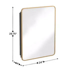 Armoire à pharmacie de salle de bain encastrée Flash Furniture Jolie avec miroir biseauté arrondi et cadre en métal réversible