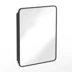 Armoire à pharmacie de salle de bain encastrée Flash Furniture Jolie avec miroir biseauté arrondi et cadre en métal réversible